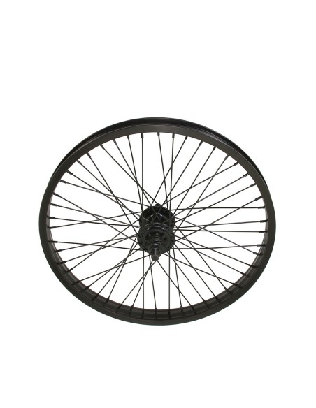 20 x 2.125 Alloy Rear Wheel 9T Driver 48 Spoke 14gSS/Black 14mm Axle Sealed Bearing Double Wall Black.